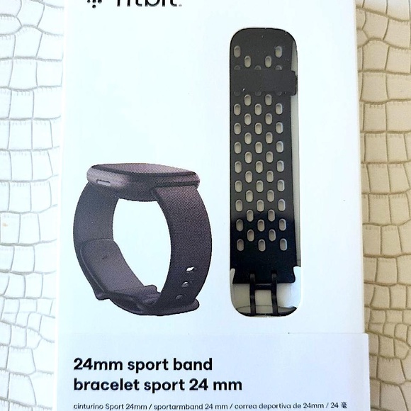New Fitbit Sport Bands Bracelet Black Versa 3/Versa 4 and Sense/Sense 2 - Picture 1 of 8